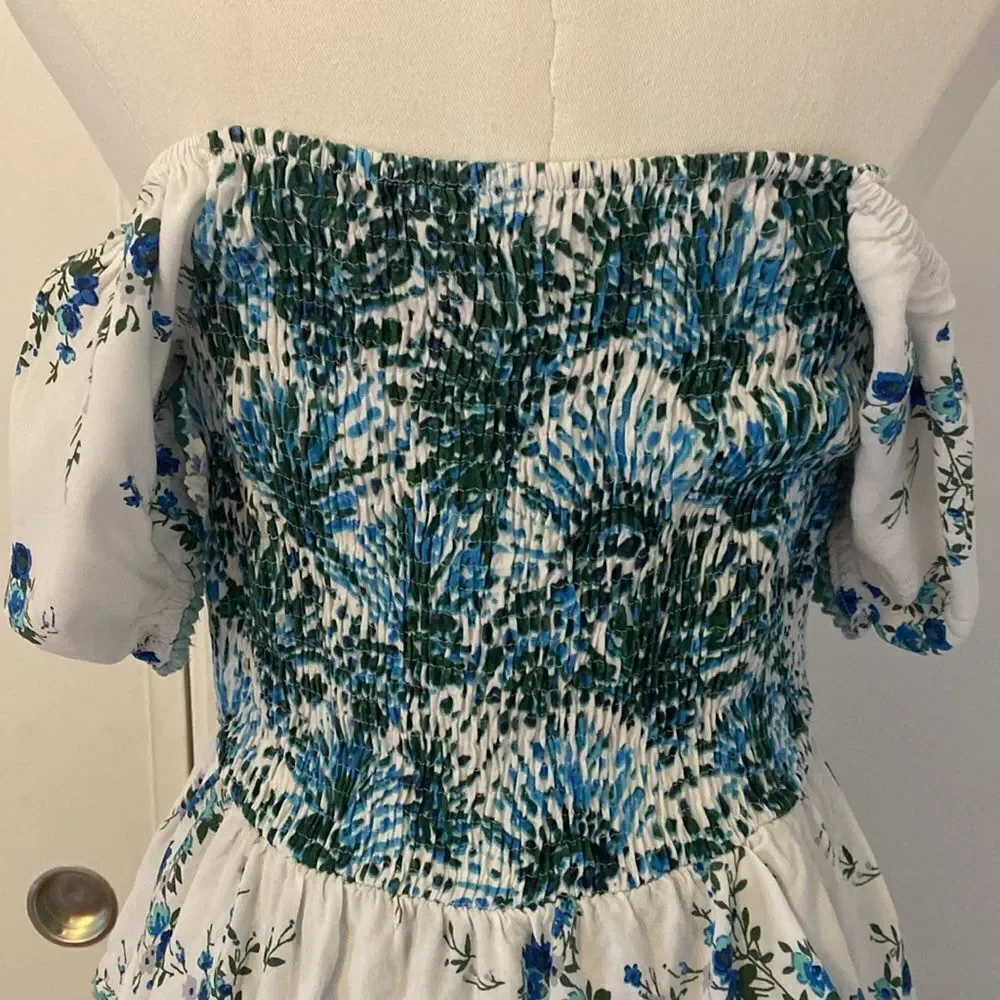 Teal & White Margaux Riviera Layered Mini Dress Size Small - Picture 9 of 15